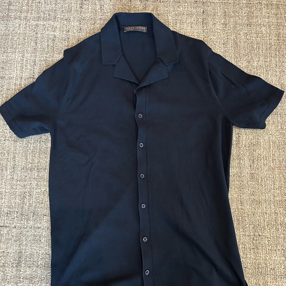 Paul James 100% Cotton Men’s Navy Sweater Size m - EUC